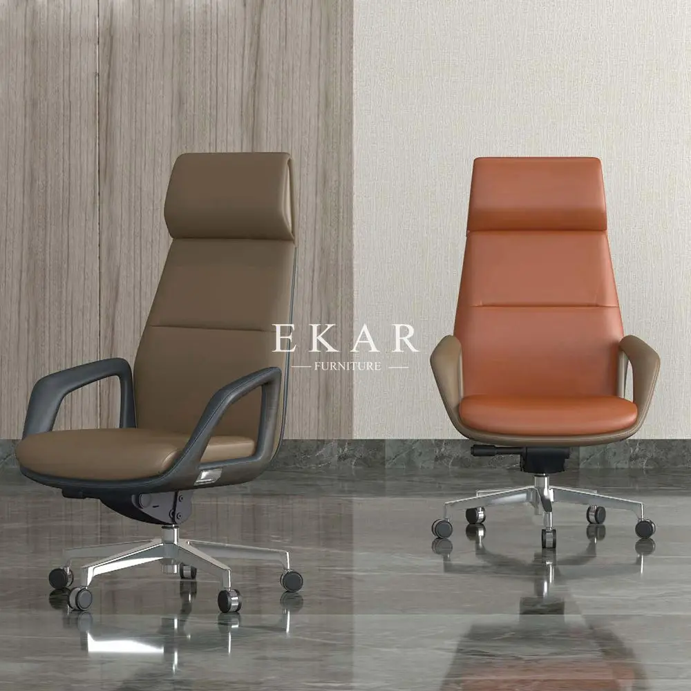 Foshan Modern High Back Executive Chairs Genuine Leather Office Chair factory