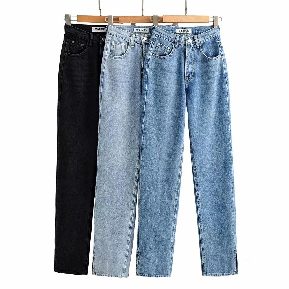 

Nanchang Auyan New Collection Designer Jeans Split Bottoms Women Jeans Denim Bulk Women 2022, Customized color