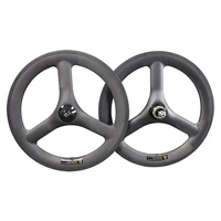 

2020 Icanbikes newest 16 inch carbon bmx wheels 3 spokes for folding bike