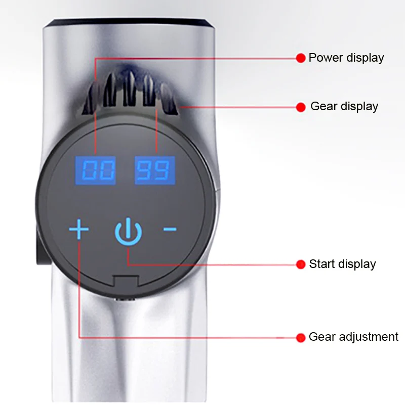
2020 New Design Muscle Massage Gun,Deep Tissue Handheld Percussion Massager with 30 Adjustable Speed, 6 Types of Massage Heads 