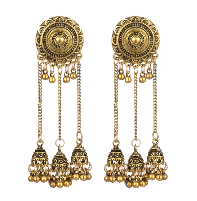 

Hot Sale Wholesale Luxury Elegant Earrings Women Long Tassel Earrings, As picture