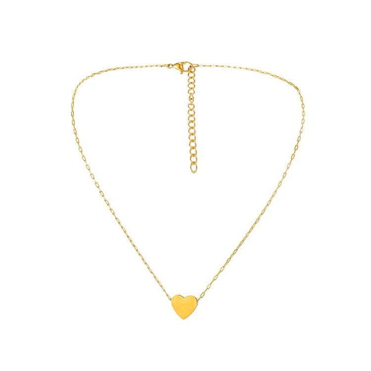 

Valentine's Day Gift Love Heart Pendant Necklace Accessories Gold Plated Stainless Steel Chain Necklace for Women
