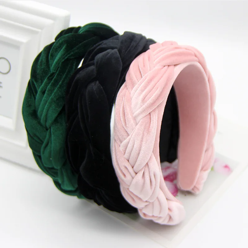 

Fashionable High Quality Velvet Twist Braided Headbands For Women