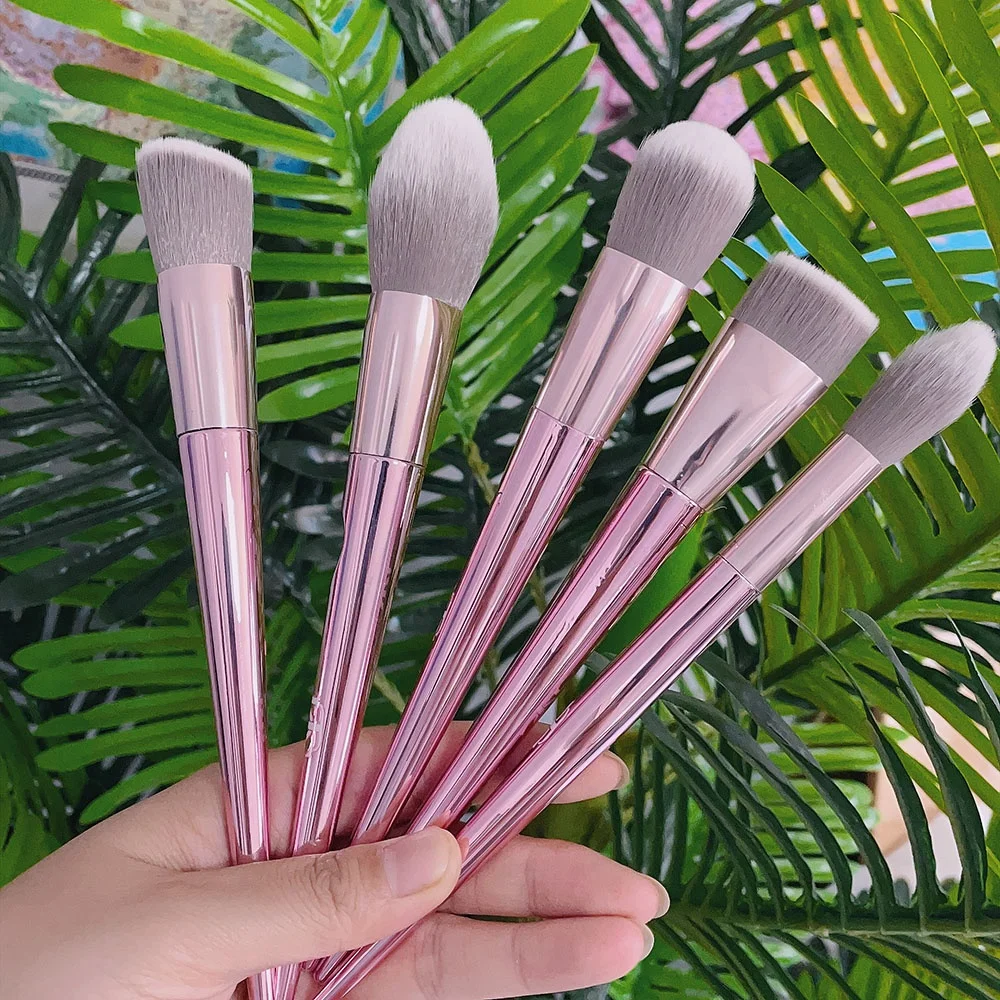 

No MOQ vegan make up brushes Provide custom private label 10 13 pair makeup brush set, Pink