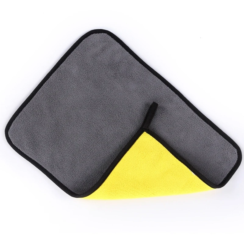 

Dust Rags Microfiber Washable  2PCS Yellow & Grey Combination Household Use Microfiber Cleaning Towel For Car Use