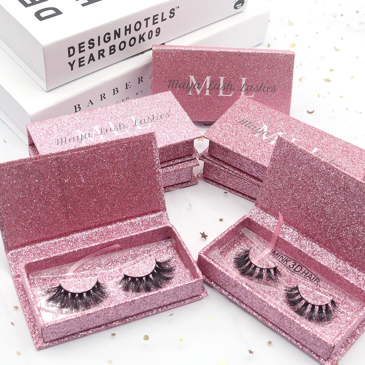 

Start Your Own Eyelash Business 22mm Mink Eyelash Vendor With Eyelash Box Custom, Natural black