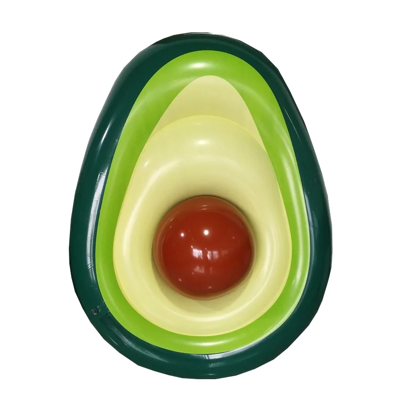 

Inflatable avocado water adult swimming pool ring floating mat inflatable fruit lounge float row with ball, Green