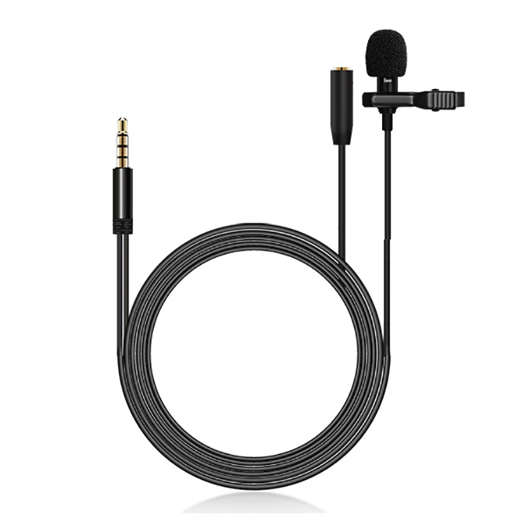 

Live Stream Professional Grade Lavalier Lapel Microphone For Iphone 11 XS Type C 3.5mm Headphone Jack, Black