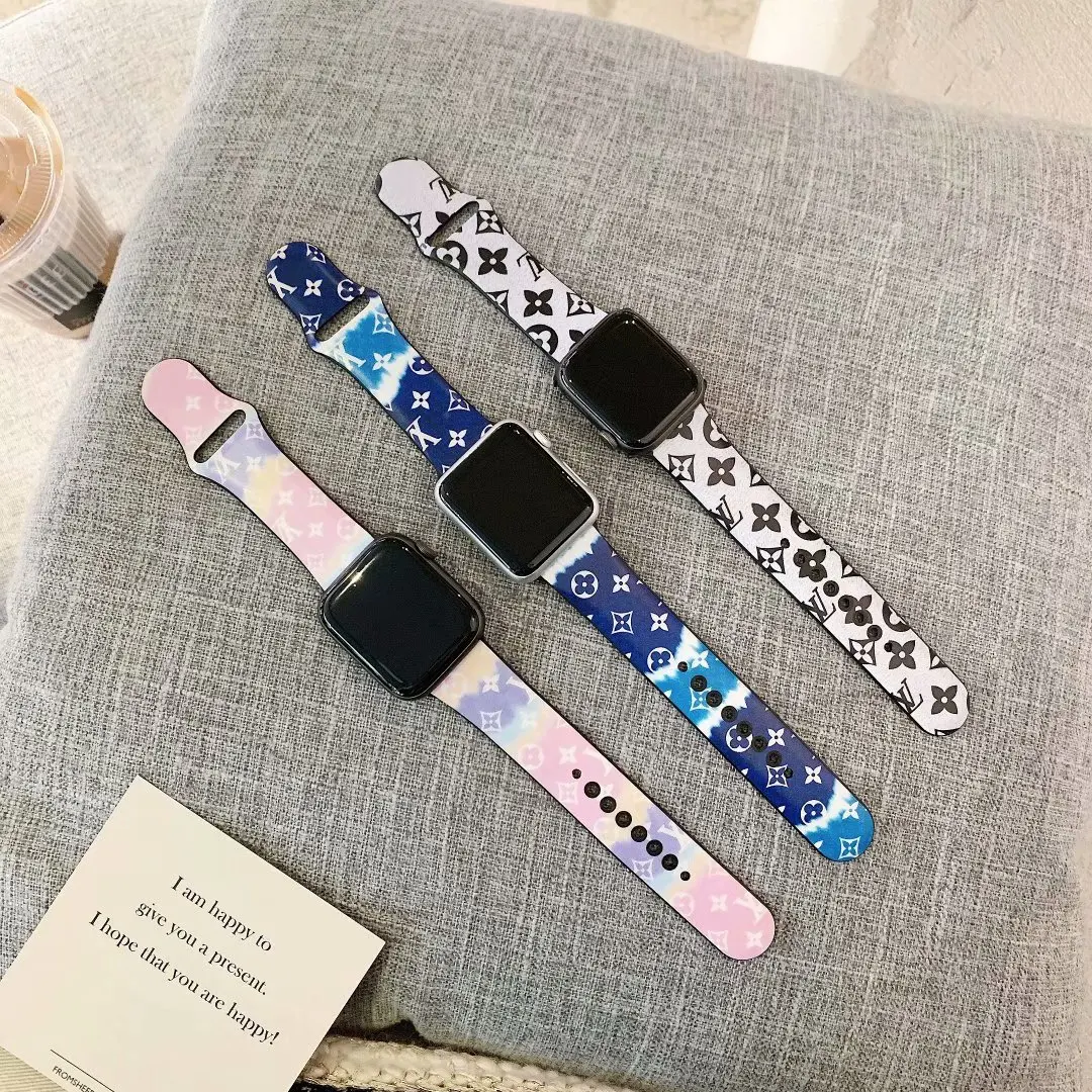 

For Apple Watch Series 6 Custom UV printing Relojes En Goma Silicone Apple Watch Band I watch Band Strap