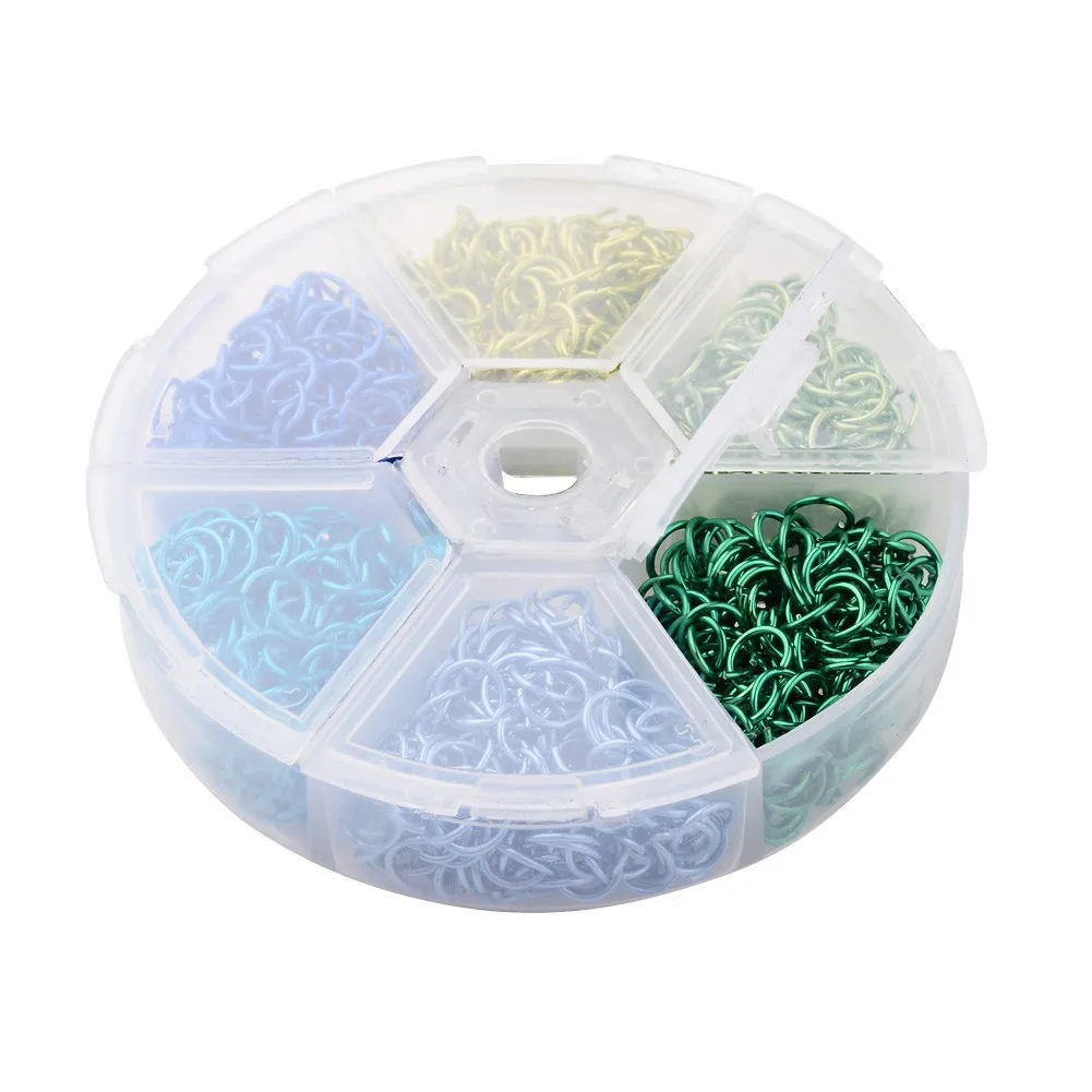 

Mixed Color 6mm Aluminum Open Jump Ring Combination Set Handmade Diy Accessories, Multi color