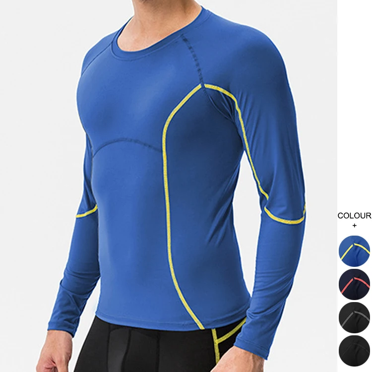 

Wholesale Quick Dry Man Long Sleeve Active Wear Yoga Tops Tight Fitting Comfortable Workout Gym T Shirt Custom LOGO, Customized color