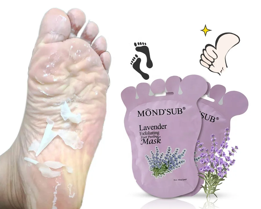 

Private Label Lavender Foot Peeling Mask Feet Skin Care Socks Exfoliating Foot Mask