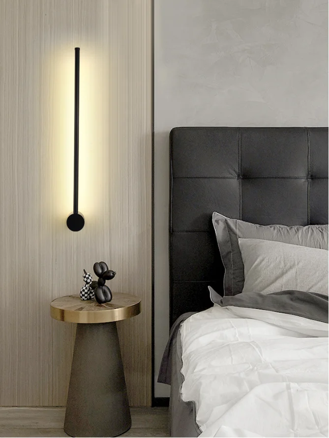 Modern black small minimalist Led bed light living room decorative indoor wall lamp
