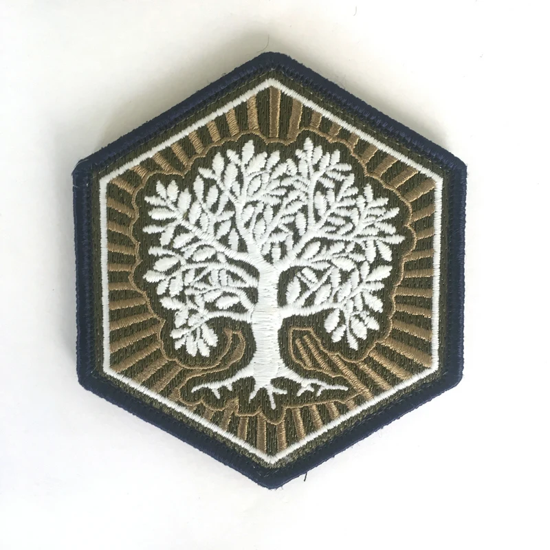 

high quality embroidered scenery tree custom embroidery patches for clothing