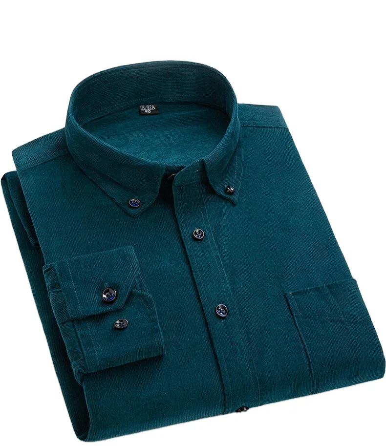 

New design men casual 100% cotton corduroy shirt Men's long sleeve casual shirt for men
