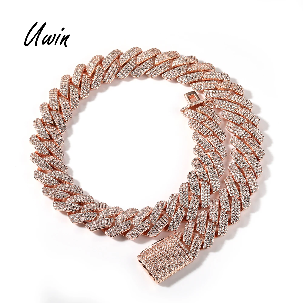 

UWIN New Arrival Cuban Link Chain Choker Necklace Bracelet Miami Cuban Link Chain Hiphop Necklace Bling Rapper Jewelry, Gold, silver, rose gold