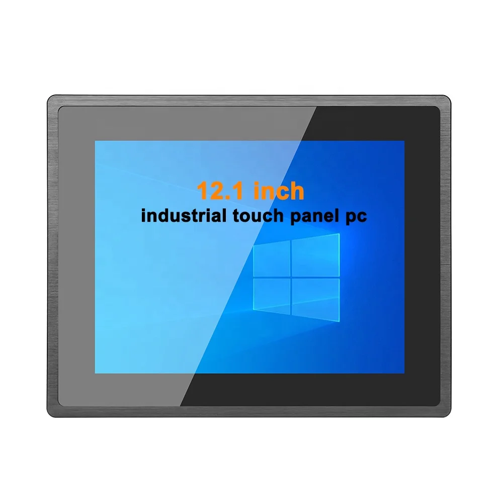 

12.1'' Embedded PC Panel Window or Linux OS All In One Touch Screen Ip65 Flat Front Shell Capacitive Industrial Touch Panel PC