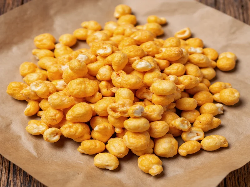Golden caramel corn clusters on parchment paper