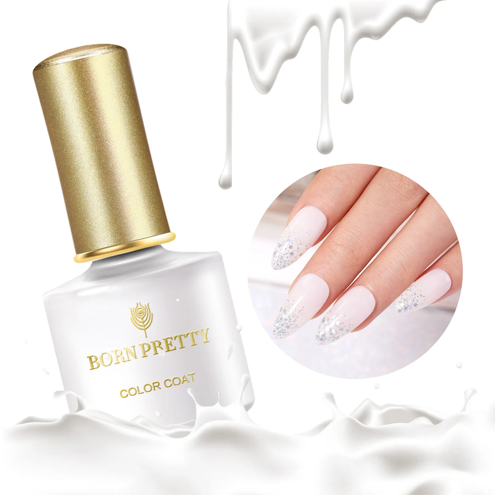 

BORN PRETTY 10ml Long Lasting Milky White Translucent Gel Nail Polish Opal Jelly Gel Polish, White/semi-transparent