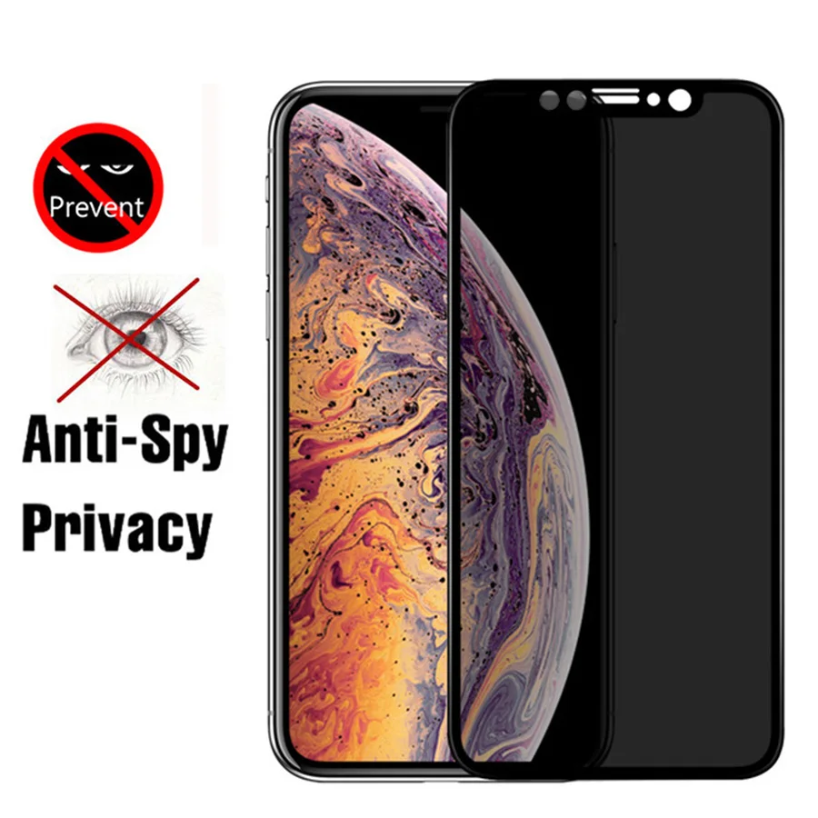 

Anti-Spy Tempered Glass For Huawei M10 M20 M30 Protect Privacy Screen Protector For iphone 11 11pro max, Black white