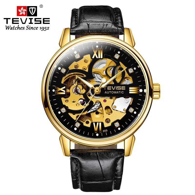 

New Custom Swiss Luxury Watch Automatic Hollow Mechanical Wrist Watch Waterproof Men's Watches Luminous Relojes, Optional