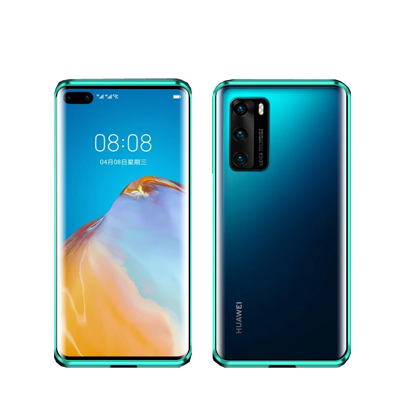 

Magnetic Phone Case For Huawei P40 Pro Double Tempered Glass Magnetic case P40 pro