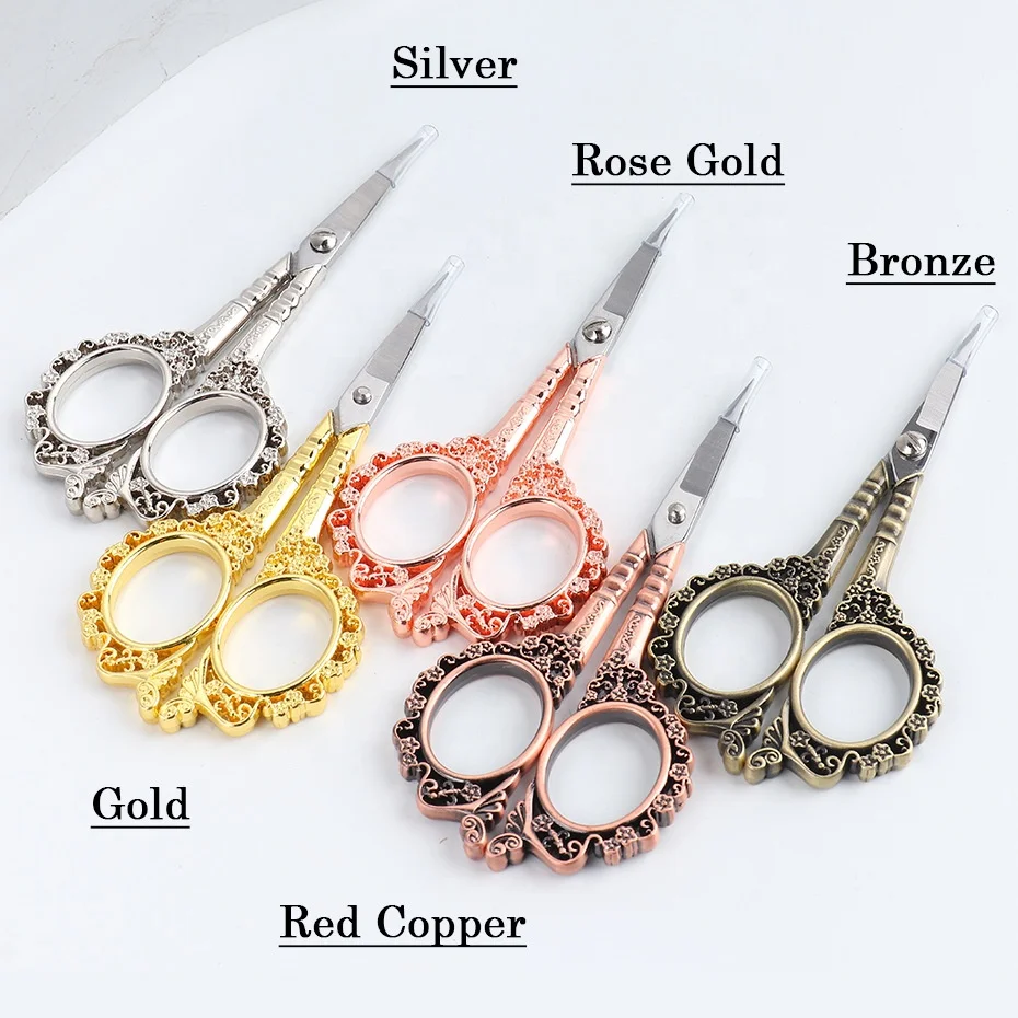 

Stainless Steel  Retro Plum Nail Scissors Eyelash/Embroidery/Nails Trimmer Tools Metal Scissor NPS001, Bronze,gold,silver,rose gold,red copper