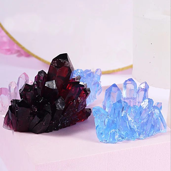

Z121 Crystal cluster stone mold rockery ice block silicone mold crystal hand ornament, Random