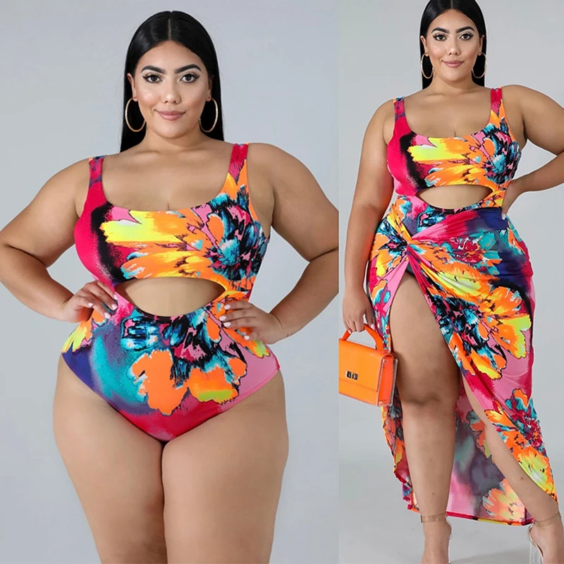 

new arrivals 2021 The new large size printing piece swimsuit bikini beach sexy, As show