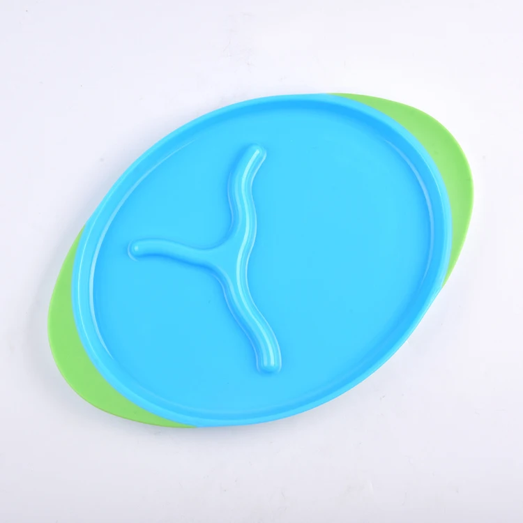 

Wholesale Silicone Baby Bowl Toddler Baby Silicone Plate Plastic Plates Kids Food Self Training Feeding Plate, Yellow+grey, blue+green, red+pink