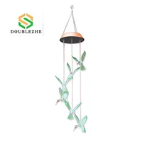 

Double Zhe Hot Fashion Home Garden Decor Color-Changing Wind Chime Light Led Outdoor Hummingbird Wind Chimes Solar Light
