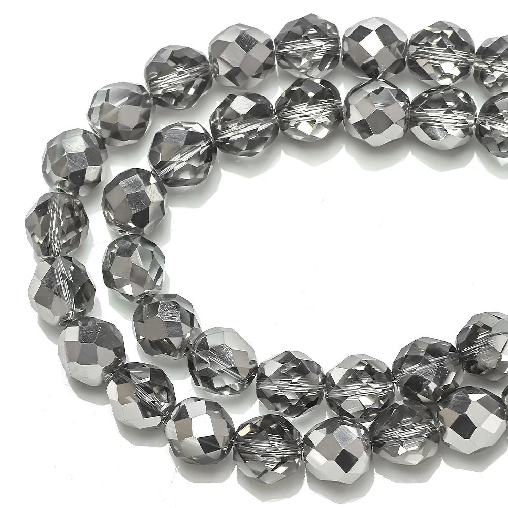 

Faceted Round Glass Beads For Jewelry Making 10mm Crystal Beads For Women Necklace Bracelet Earring DIY Decoration Accessories