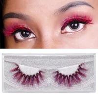 

New Arrival Full Strip Color Volume Lashes 3D Real Mink Fur Color Eyelashes
