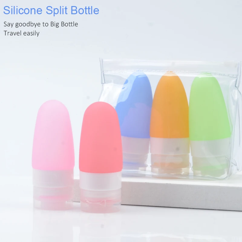 

Portable Mini Traveler Packing Bottle Press Bottle 5 Pack Travel Bpa Free Silicone Cosmetic Bottles Set, Blue, red, green, orange, pink