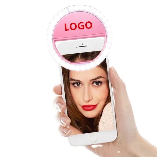 

Custom logo LED RK-12 led makeup ring light mini live webcast selfie fill Light, Black,white, pink,blue