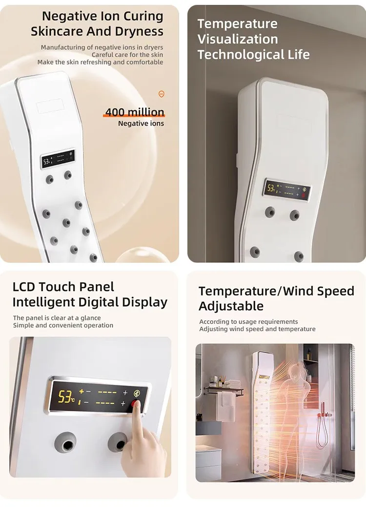 bathroom-body-air-dryer-TX3001-negative-ion-400-million-LCD-touch-temperature-wind-speed-adjustable