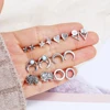 New hot multi-pair earrings jewelry wholesale retro star moon elephant stud earrings set