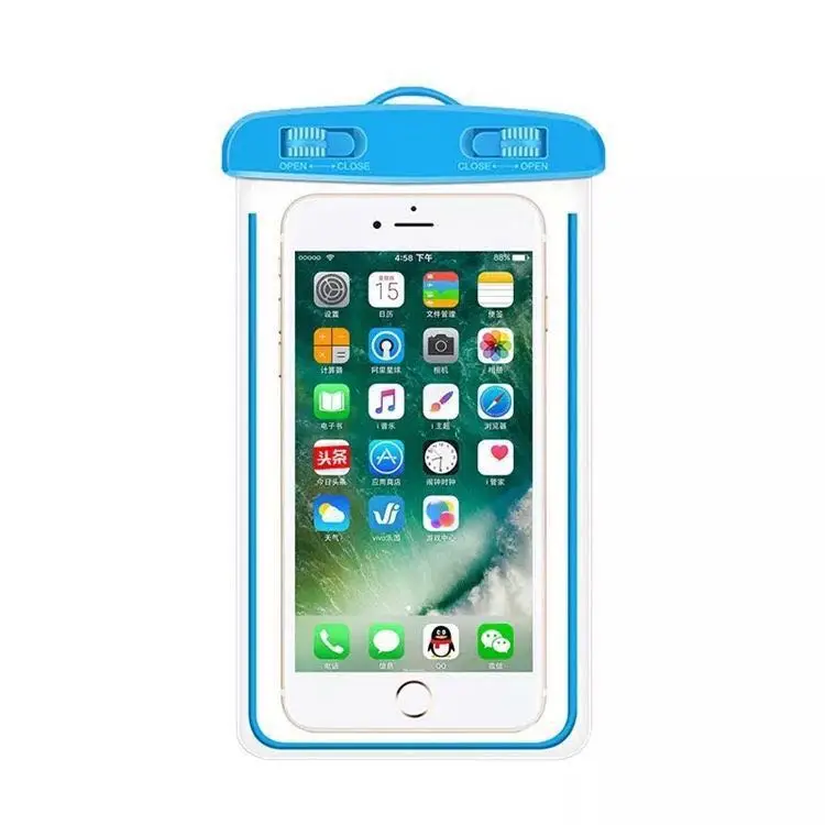 

Cheap floating florescence outdoor beach spa swim diving mobile clear phone cover bags cases silicone IPX8 waterproof pouch, Blue,white,yellow,black,pink,green