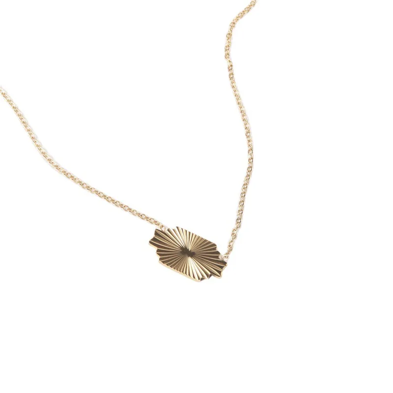 

Jewelry 18K Gold Plated Minority Design Pendant Necklace Stainless Steel Normcore Style Jewelry Wholesale, Gold color