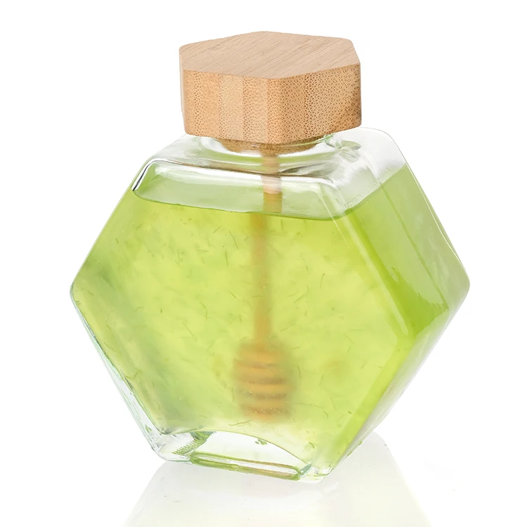 

Wholesale Clear Custom Logo Empty Container Glass Storage Honey Jar With Lid