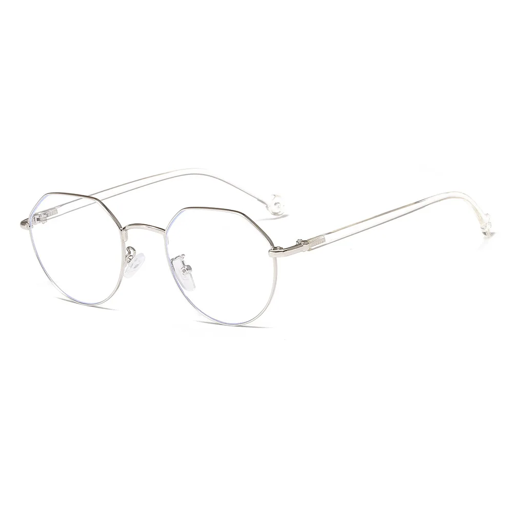 

Trendy high quality metal material round frame anti blue light computer glasses, Custom colors