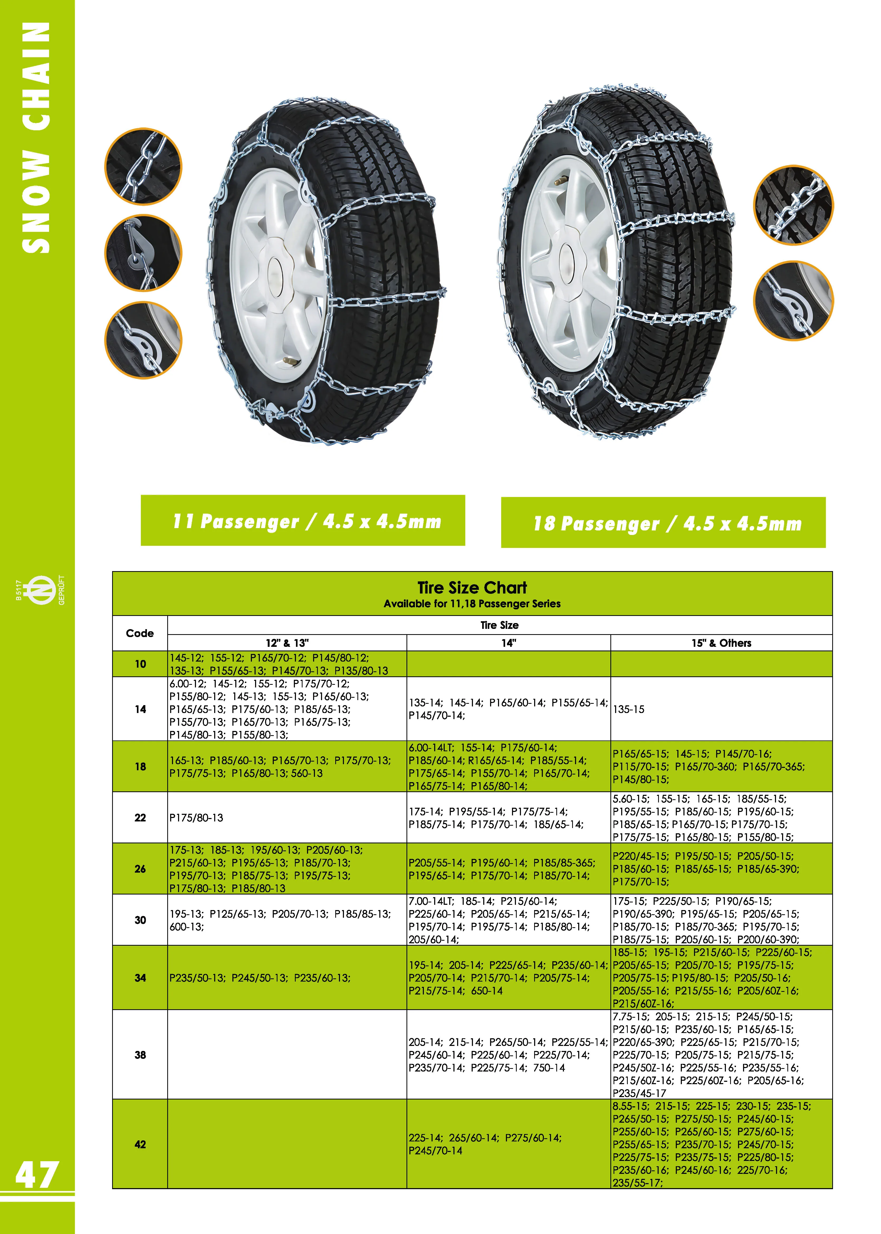 High Quality Snow Chains Alloy Steel Of Kn Awd 16x16 Tn Types For Cars
