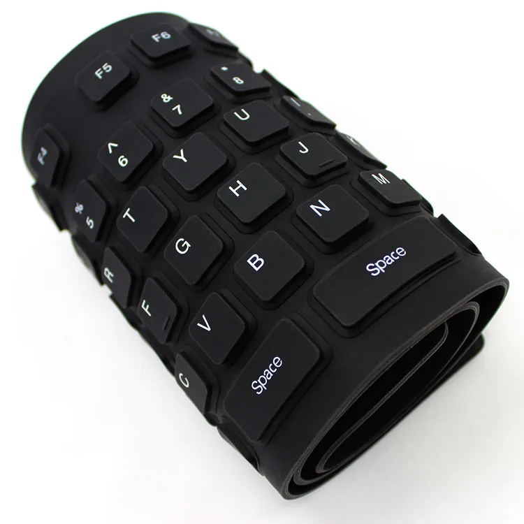 

travel rolled up usb computer keyboard portable folding foldable silicone mini portable keyboard for laptop pc, Customized colors