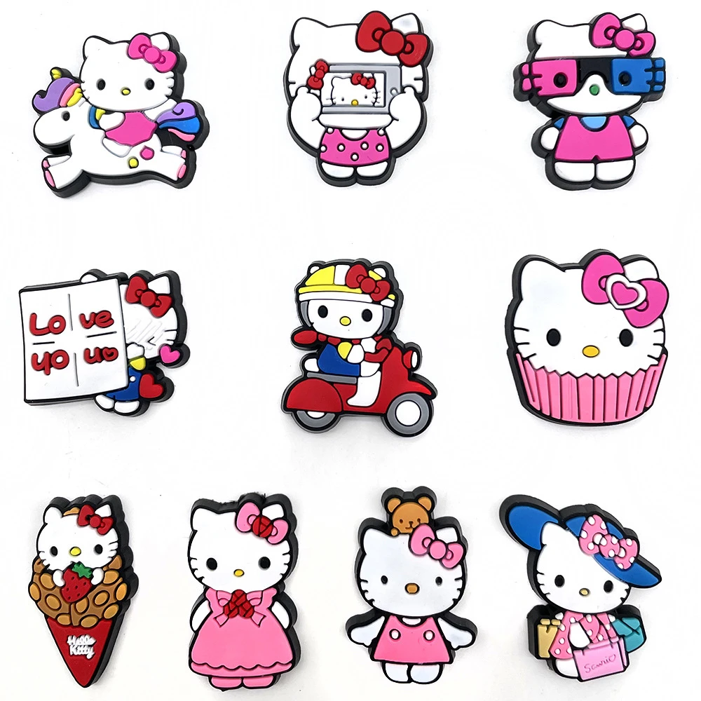 

2022 New Hello Designer Anime Croc Shoe Decorations Charms Minions for Kids Kitty Party gifts shoes charms