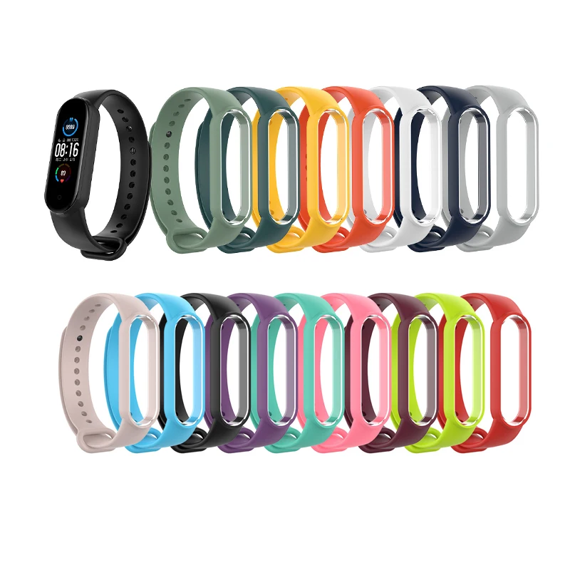 

silicone replacement strap for xiaomi mi band 5 NFC soft rubber wristband