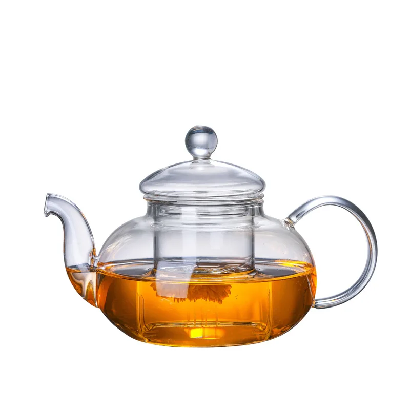 

Hot selling different size borosilicate glass teapot with glass infuser, Transparent