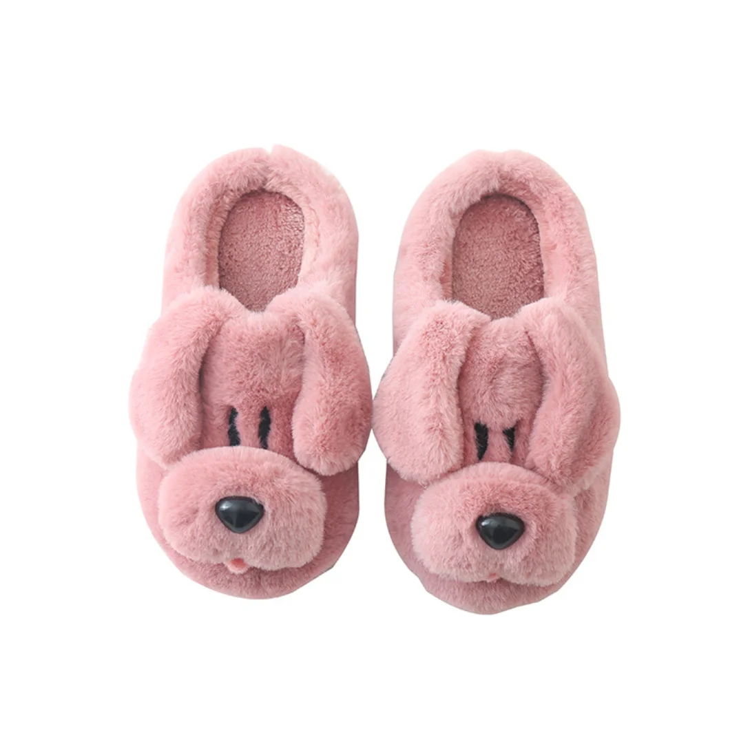 

Baby Winter Slippers Girls Cute Cartoon Dog Home Shoes Children Warm Fur Slipper Kids Home Slipper For Boy And Girl, 4 colors