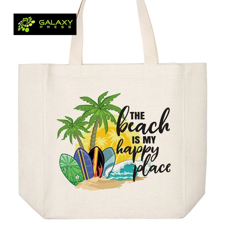 

Sublimation Blank Linen Shopping Tote Bag for women
