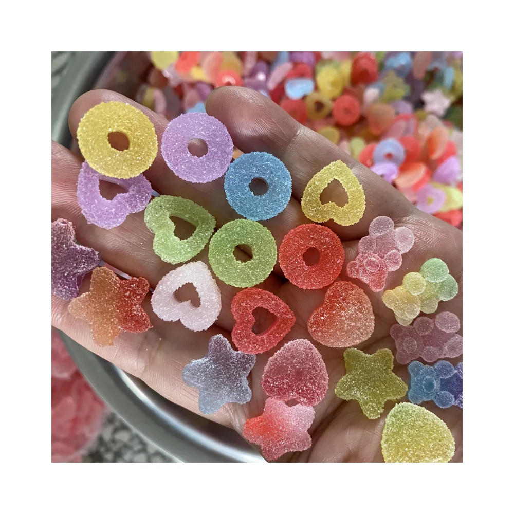 Resin Love Peach Sugar Hollow  Heart Soft Candy Resin Patch DIY Handmade Jewelry Making Accessories