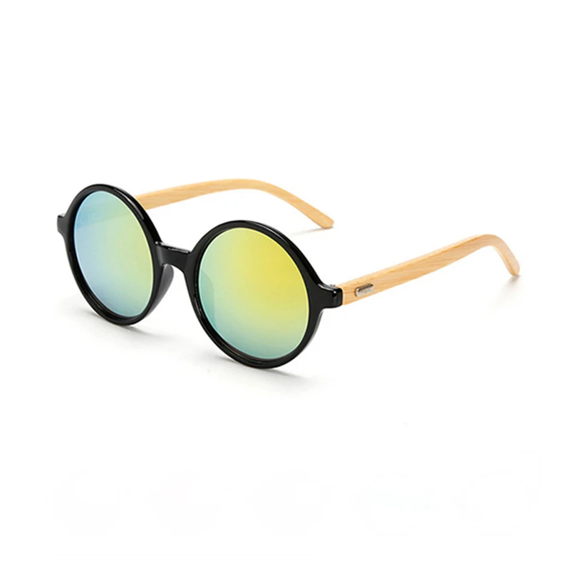 

New Fashion Products Men Women Sun Glasses Bamboo Sunglasses Retro Vintage Wood Lens Wooden Frame Handmade Round Sunglasses